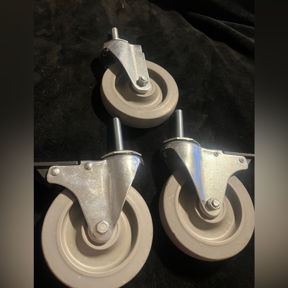 3 Heavy Duty Swivel Caster Wheels . 1”x5” w/ washers, bolts and wrench . New - Picture 2 of 8